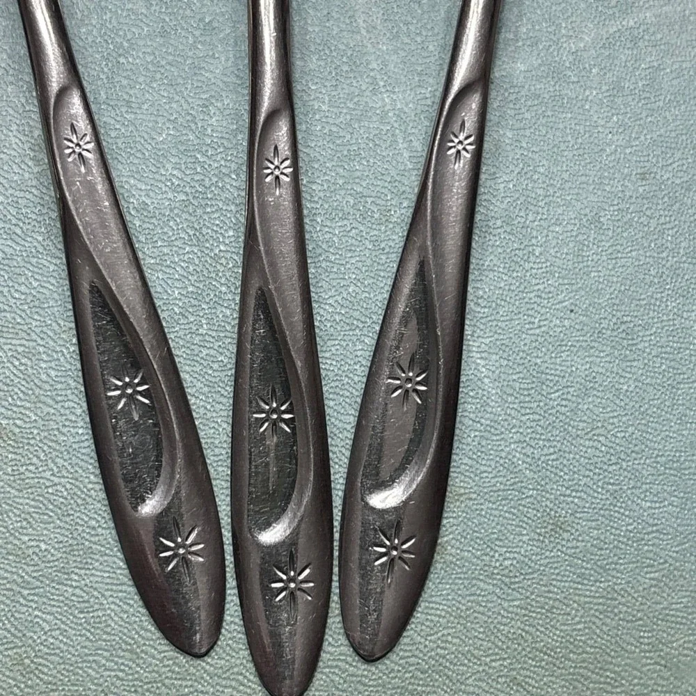 3‎ International Silver Americana Star Stainless USA TeaSpoons Flatware